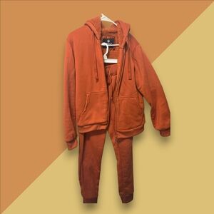 Orange Hoodie and Jogger Set